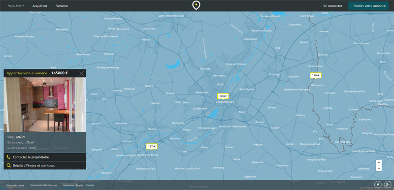 Géolocalisation d'annonces immobilières sur trouvermamaison.com