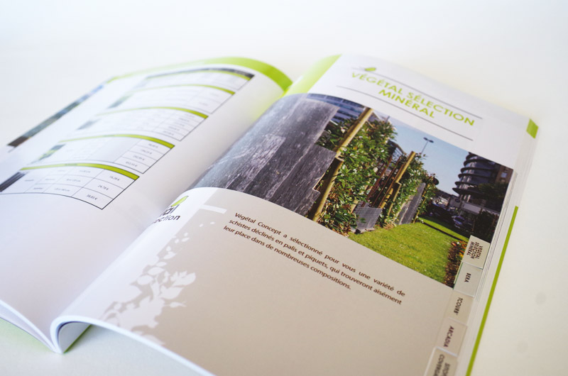 Création du catalogue Végétal Concept : page intérieure